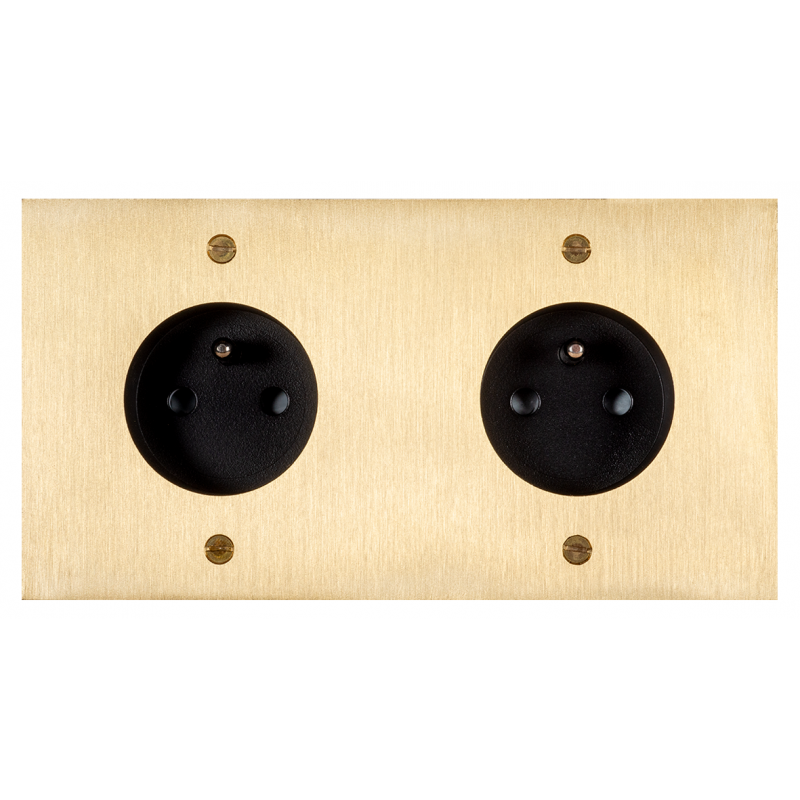 Double solid brass electrical outlet