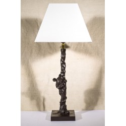 Bronze Table Lamp. Mouse in Tree